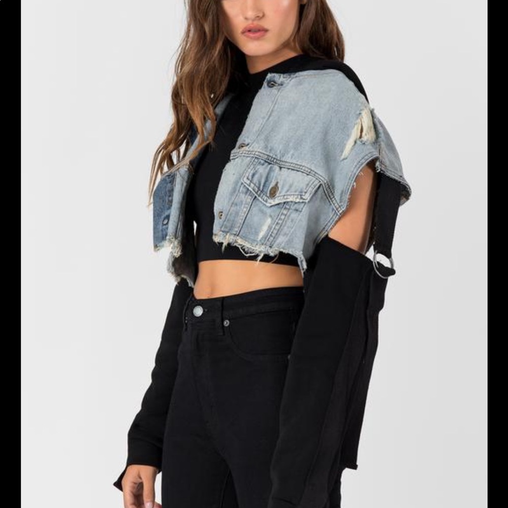 SOLD - LF carmar lyra nicholas crop denim jacket